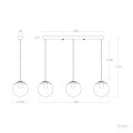 Lampa Wisząca szklana mleczne kule Abruzzo Parma Wymiary