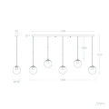 Lampa Wisząca szklane Kule Złota Abruzzo Dante 5xE27 Wymiary