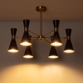 Lampa Sufitowa Żyrandol Czarno Złoty Abruzzo Salvatore 6xE27 Light