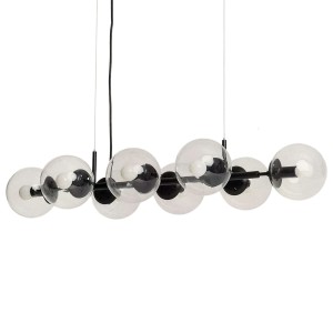 Lampa Wisząca czarna szklane kule 100cm Abruzzo Porto 8xE14