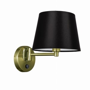 IBIS LAMPA KINKIET PATYNOWY 1X40W E14 ABAŻUR CZARNY