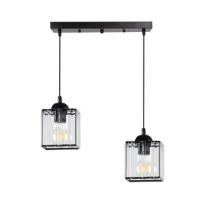 Lampa wisząca Glassia czarny, kryształki bezbarwne 2xE27 32-21113 - Candellux Lighting