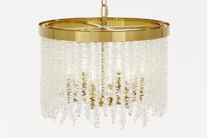 NOWOCZESNY ŻYRANDOL KRYSZTAŁOWY MOSIĘŻNY BALMENA D40