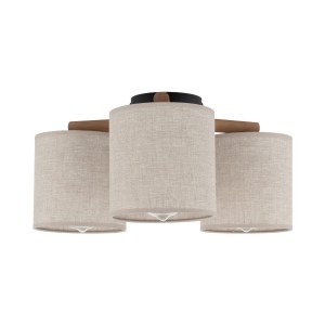 Kinkiet Deva Nature Czarny, Sosna 3x E27 - TK Lighting