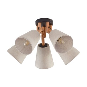Lampa sufitowa Vaio Nature Czarny, Sosna 5x E27 - TK Lighting
