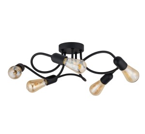 Lampa sufitowa Wave Black 5x E27 - TK Lighting