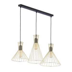 Lampa wisząca Sahara Czarny, Złoty 3x E27 - TK Lighting