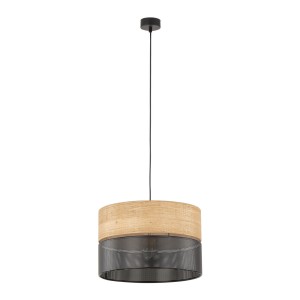 Lampa wisząca Nicol Czarny, Dąb 1x E27 - TK Lighting