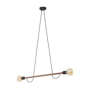 Lampa wisząca Helix Wood Orzech Czarny, Orzech 2x E27 - TK Lighting