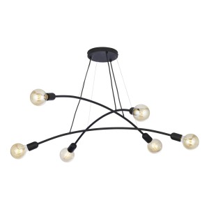 Lampa wisząca Helix Black 6x E27 - TK Lighting