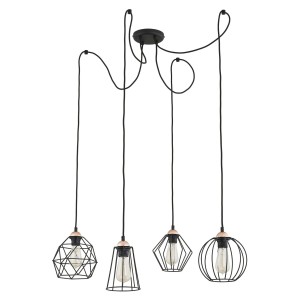Lampa wisząca Galaxy Pająk Czarny, Miedziany 4x E27 - TK Lighting