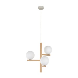 Lampa wisząca Estera Wood Czarny, Sosna 3x G9 - TK Lighting