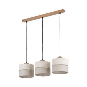 Lampa wisząca Eco Czarny, Sosna 3x E27 - TK Lighting