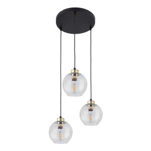 Lampa wisząca Devi Transparent Czarny, Złoty 3x E27 - TK Lighting