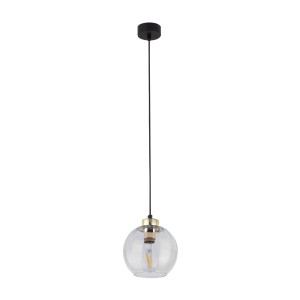 Lampa wisząca Devi Transparent Czarny, Złoty 1x E27 - TK Lighting