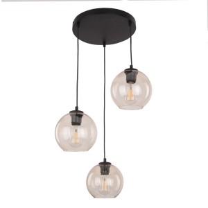 Lampa wisząca Cubus Bursztyn Czarny 3x E27 - TK Lighting