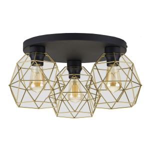 Lampa sufitowa Galaxy Black/Gold 3x E27 - TK Lighting