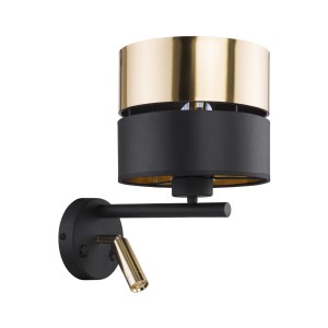 HILTON BLACK/GOLD KINKIET 2xE27+LED