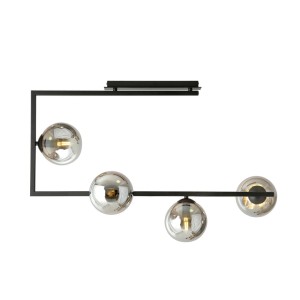 Lampa sufitowa Soma czarny / klosz grafitowy 4x E14 - Emibig