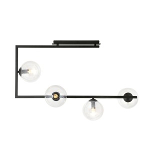 Lampa sufitowa Soma czarny / klosz transparentny 4x E14 - Emibig