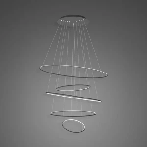 Lampa wisząca Ledowe okręgi No.5 Φ180 cm 4k czarna Altavola Design