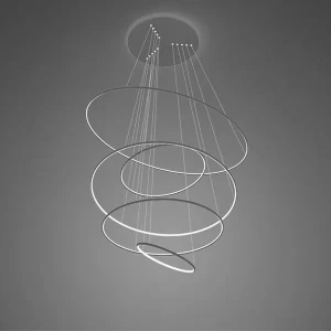 Lampa wisząca Ledowe okręgi No.5 Φ150 cm 3k czarna ściemnialna Altavola Design