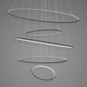 Lampa wisząca Ledowe okręgi No.5 Φ120 cm 3k czarna ściemnialna Altavola Design