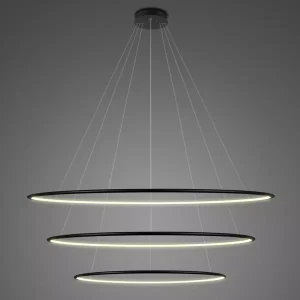 Lampa wisząca Ledowe Okręgi No.3 Φ120 cm in 4k czarna ściemnialna Altavola Design
