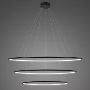 Lampa wisząca Ledowe Okręgi No.3 Φ120 cm in 4k czarna Altavola Design