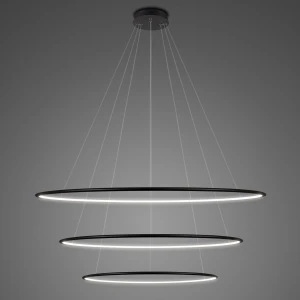 Lampa wisząca Ledowe Okręgi No.3 Φ100 cm in 4k czarna ściemnialna Altavola Design