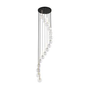 Lampa wisząca Aurora Transparent Czarny, Złoty 16x G9 - TK Lighting