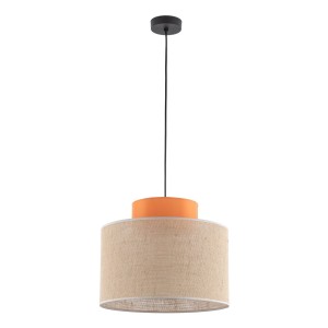 Lampa wisząca Duo Juta Orange Czarny 1x E27 - TK Lighting