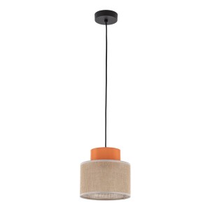 Lampa wisząca Duo Juta Orange Czarny 1x E27 - TK Lighting