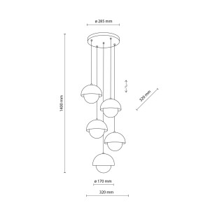 Lampa wisząca Bono Ochra Ochra 5x G9 - TK Lighting