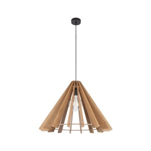 Lampa wisząca Eris Wood Czarny 1x E27 - TK Lighting