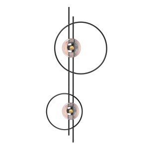 Kinkiet CORSA K-5347 Bursztynowy, czarny 2 źr., E14, 10W LED - Kaja