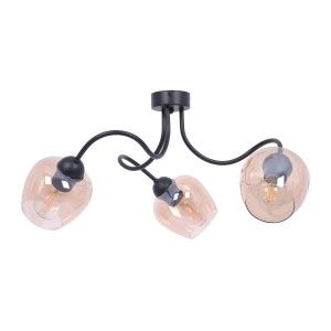 Lampa sufitowa DIUNA K-5190 Bursztynowy, czarny 3 źr., E27, 15W LED - Kaja