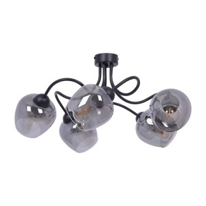 Lampa sufitowa SARA K-5196 Grafitowy, czarny 5 źr., E27, 15W LED - Kaja