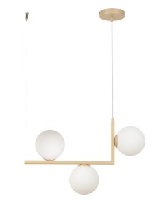 Lampa Wisząca Andy 3 Zwis Złoty Beż Sigma 33610