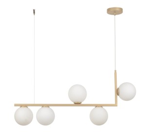 Lampa Wisząca Andy 5 Zwis Złoty Beż Sigma 33612