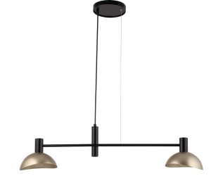Lampa Wisząca Artis 2 Zwis Czarny Złoty Sigma 40566