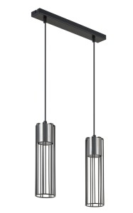 Lampa Wisząca Fobia 2 Lampa Wisząca Prosty Czarny Srebrny Sigma 33451