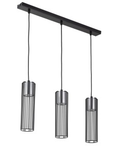 Lampa Wisząca Fobia 3 Lampa Wisząca Prosty Czarny Srebrny Sigma 33454