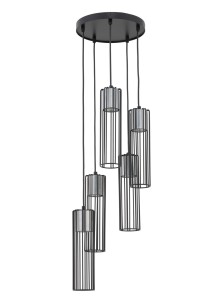 Lampa Wisząca Fobia 5 Lampa Wisząca Koło Czarny Srebrny Sigma 33460