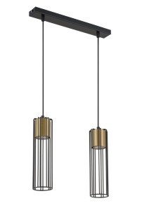 Lampa Wisząca Fobia 2 Lampa Wisząca Prosty Czarny Złoty Sigma 33452