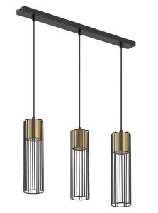 Lampa wisząca Fobia 3 Prosty / Czarny GU10 - Sigma