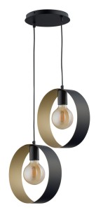 Lampa Wisząca Happy 2 Czarny Złoty Lampa Wisząca Sigma 32284