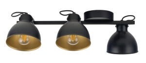 Plafon Mars Plafon 3 Czarny Złoty Sigma 32270