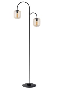 Lampa Podłogowa Shine Czarny Bursztynowy Sigma 50255