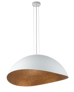 Lampa Wisząca Solaris L Zwis Biały Miedziany Sigma 40623